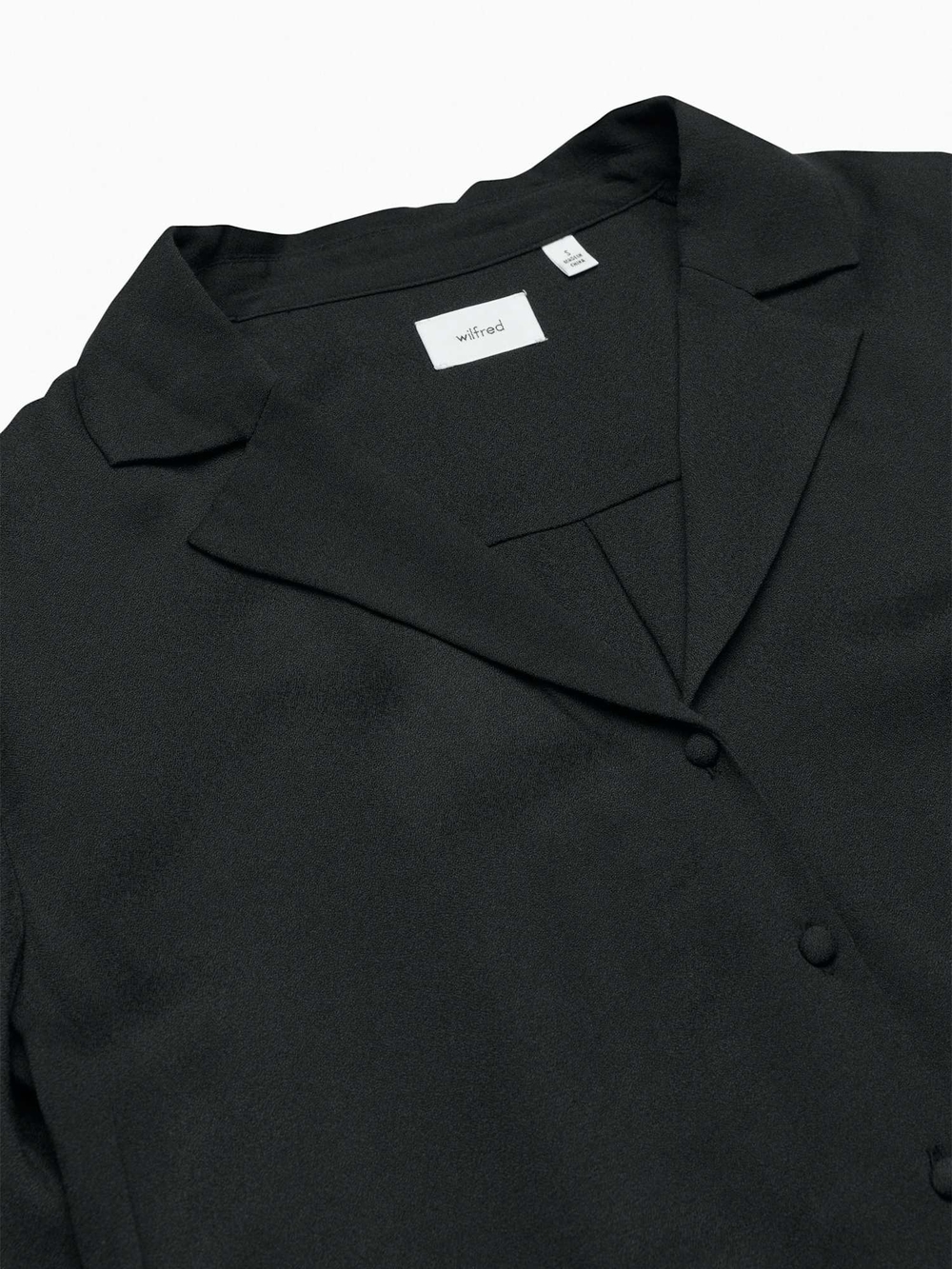 NWOT Aritzia Wilfred Tulum Crepe Blouse - Black Size S - Picture 3 of 8
